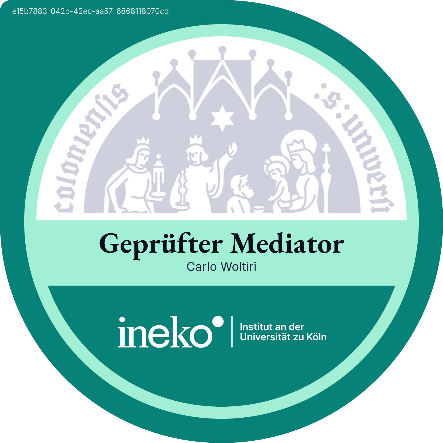 Badge Geprüfter Mediator – INeKO Institut, Universität zu Köln